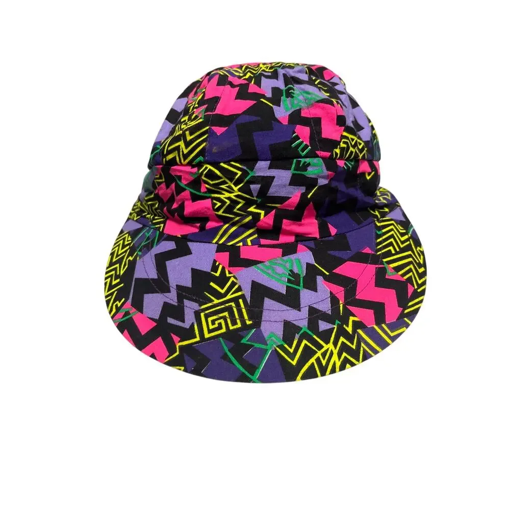 Unbranded 80's 90's Retro Geometric Purple Adjustable Strapback Hat Cap